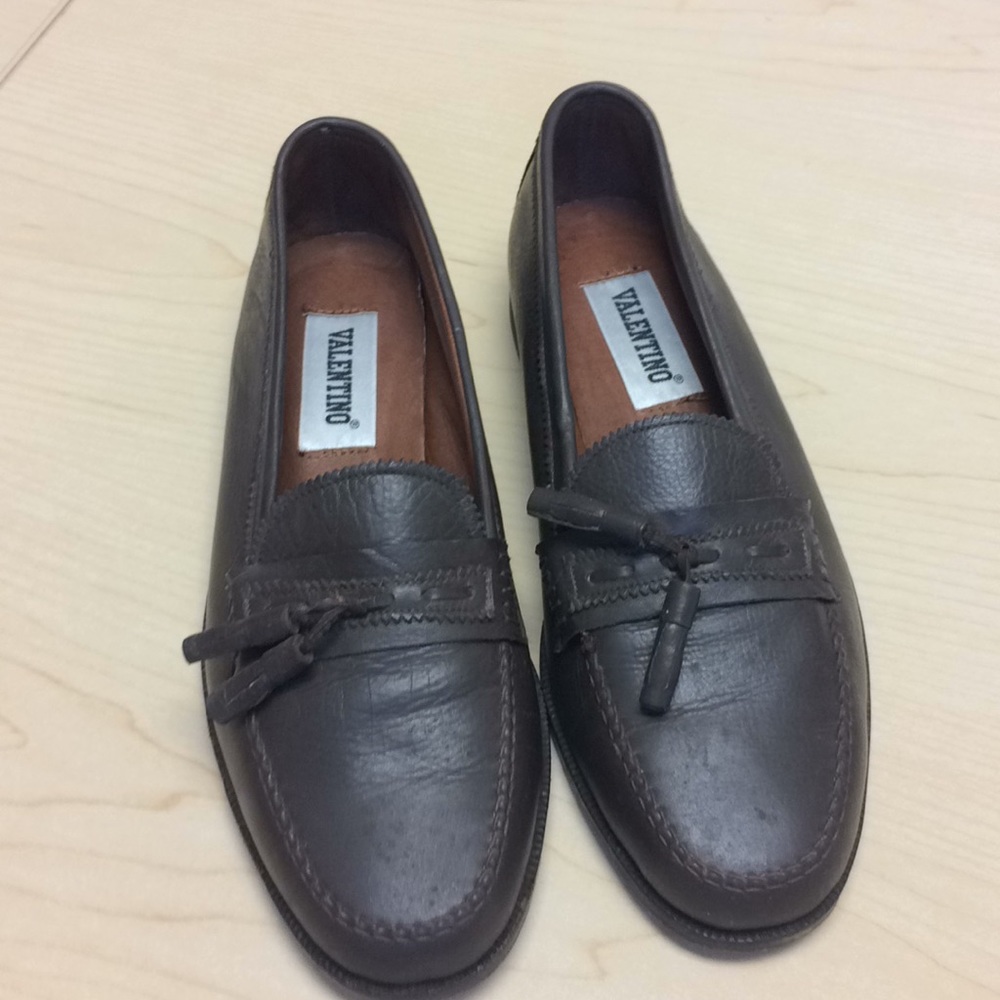 Valentino Vintage Brown Loafers Size 6.5